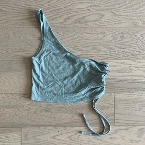 Me to We Cropped One shoulder Ruched Top